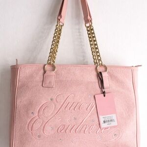 Juicy Couture Blush Pink Tote with Gold Chains
